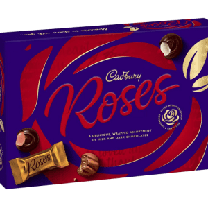 Cadbury Roses chocolate assortment box.